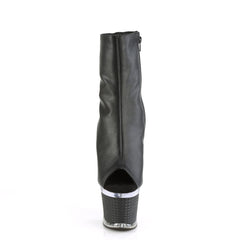 SPECTATOR-1012  Black Faux Leather/Clear-Black Matte