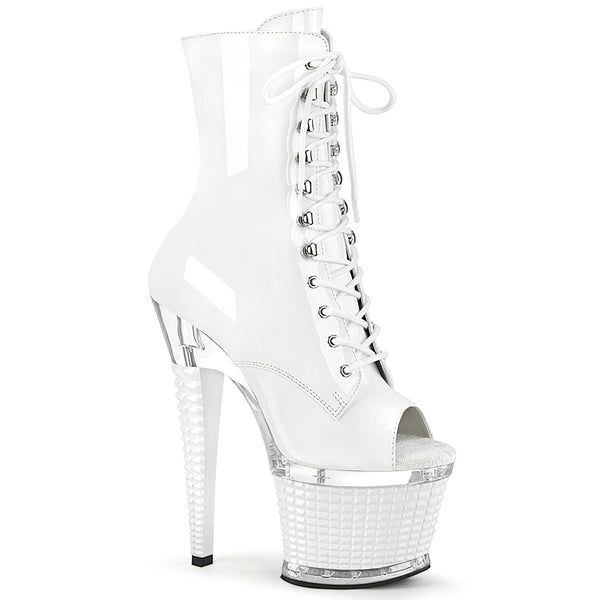 SPECTATOR-1021  White Patent/Clear-White