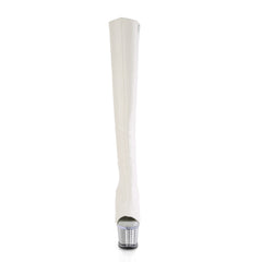 SPECTATOR-3019  White Faux Leather/Clear-Silver Chrome