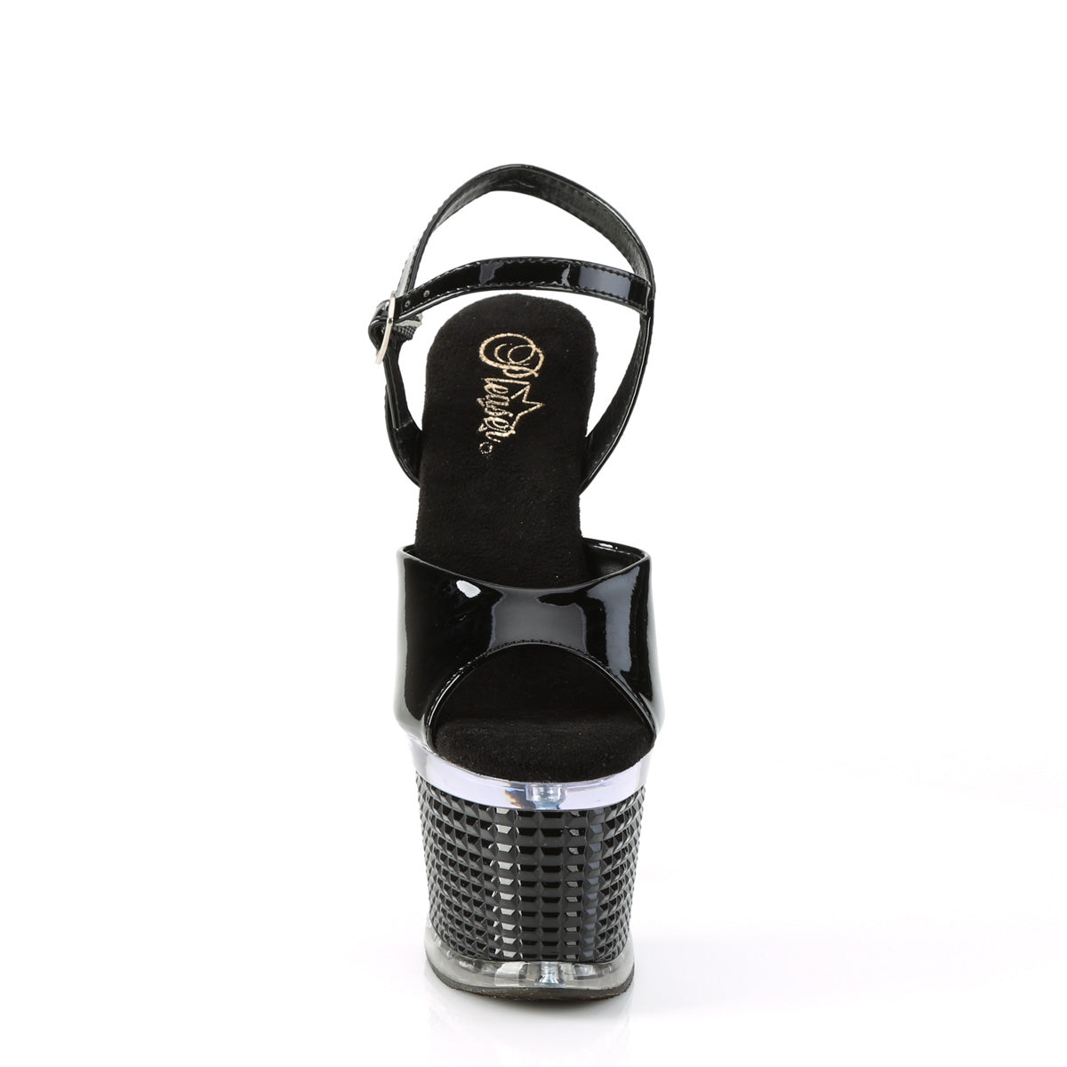 SPECTATOR-709  Black Patent/Clear-Black