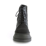 STOMP-10-1  Black Canvas-Vegan Leather