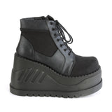 STOMP-10-1  Black Canvas-Vegan Leather