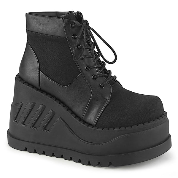 STOMP-10-1  Black Canvas-Vegan Leather