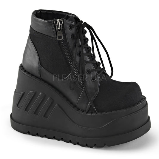 STOMP-10  Black Canvas-Vegan Leather