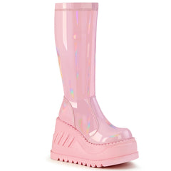 STOMP-200  Baby Pink Hologram Stretch Patent