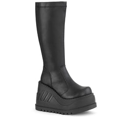 STOMP-200  Black Stretch Vegan Leather