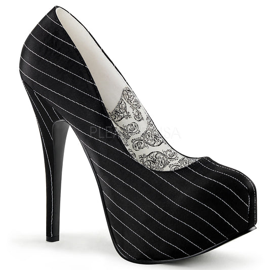 TEEZE-06  Black Pinstripe Satin