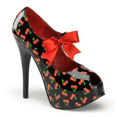 TEEZE-25-3  Black Patent (Cherries Print)