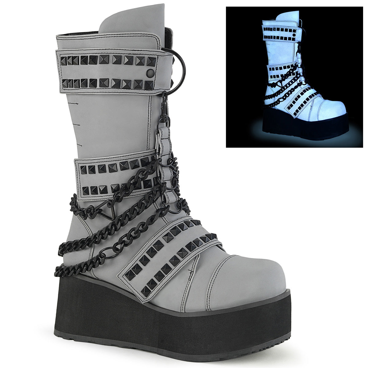 TRASHVILLE-138  Grey Multi Reflective Vegan Leather