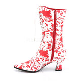 VICTORIAN-120BL  White-Red Patent