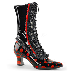 VICTORIAN-122  Black-Red Patent