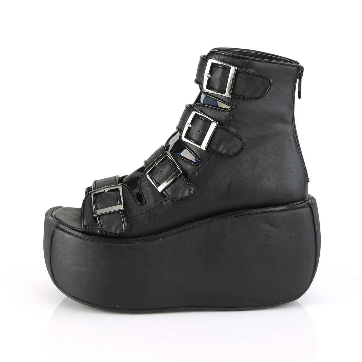 VIOLET-150  Black Vegan Leather-Hologram