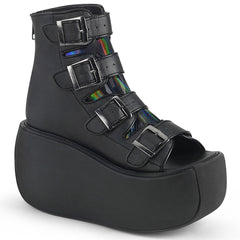 VIOLET-150  Black Vegan Leather-Hologram