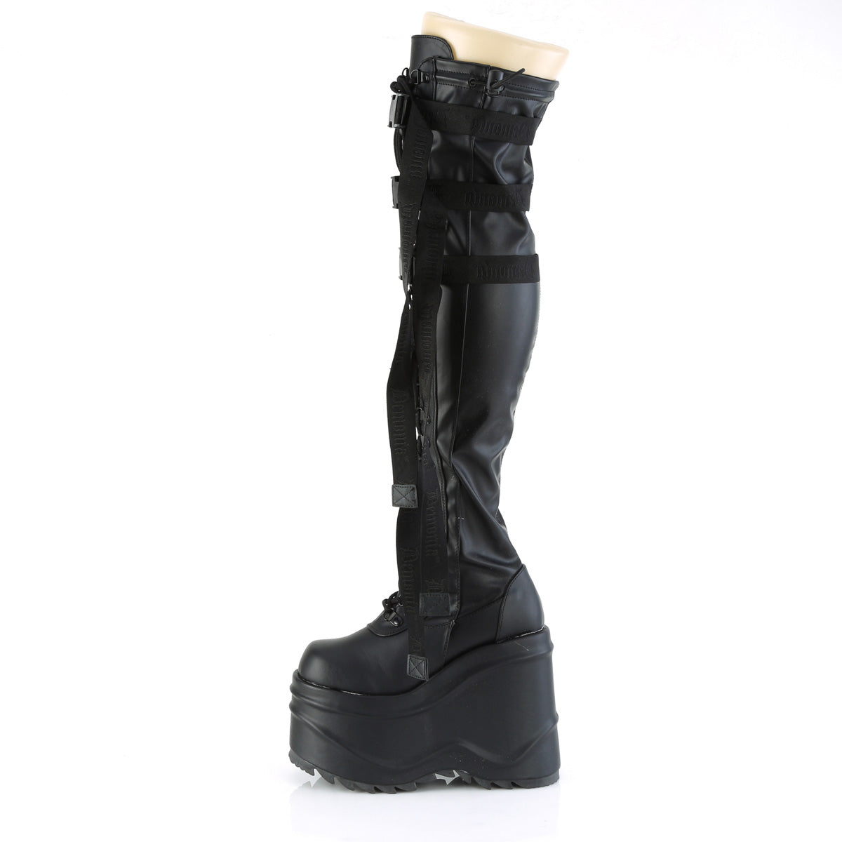 WAVE-315  Black Stretch Vegan Leather