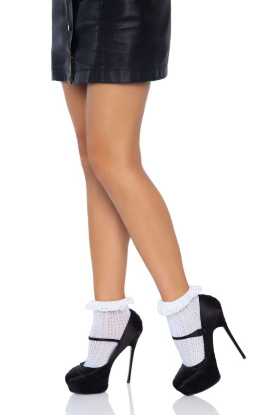 Leg Avenue Zig Zag Crochet Ankle Socks 3061