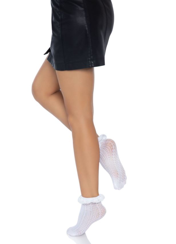 Leg Avenue Zig Zag Crochet Ankle Socks 3061