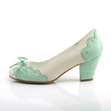 WIGGLE-17  Cream-Mint Faux Leather