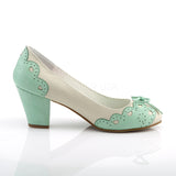 WIGGLE-17  Cream-Mint Faux Leather