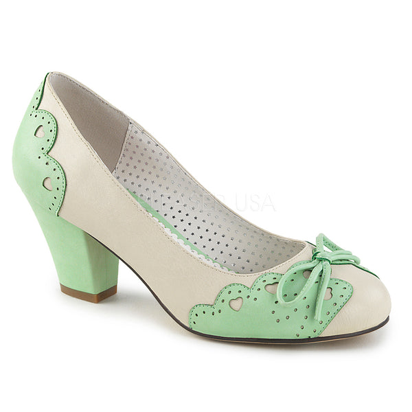 WIGGLE-17  Cream-Mint Faux Leather