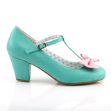 WIGGLE-50  Teal-Pink Faux Leather