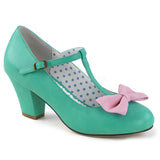 WIGGLE-50  Teal-Pink Faux Leather