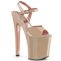 XTREME-809TT  Nude Patent/Nude-Rose Gold Chrome